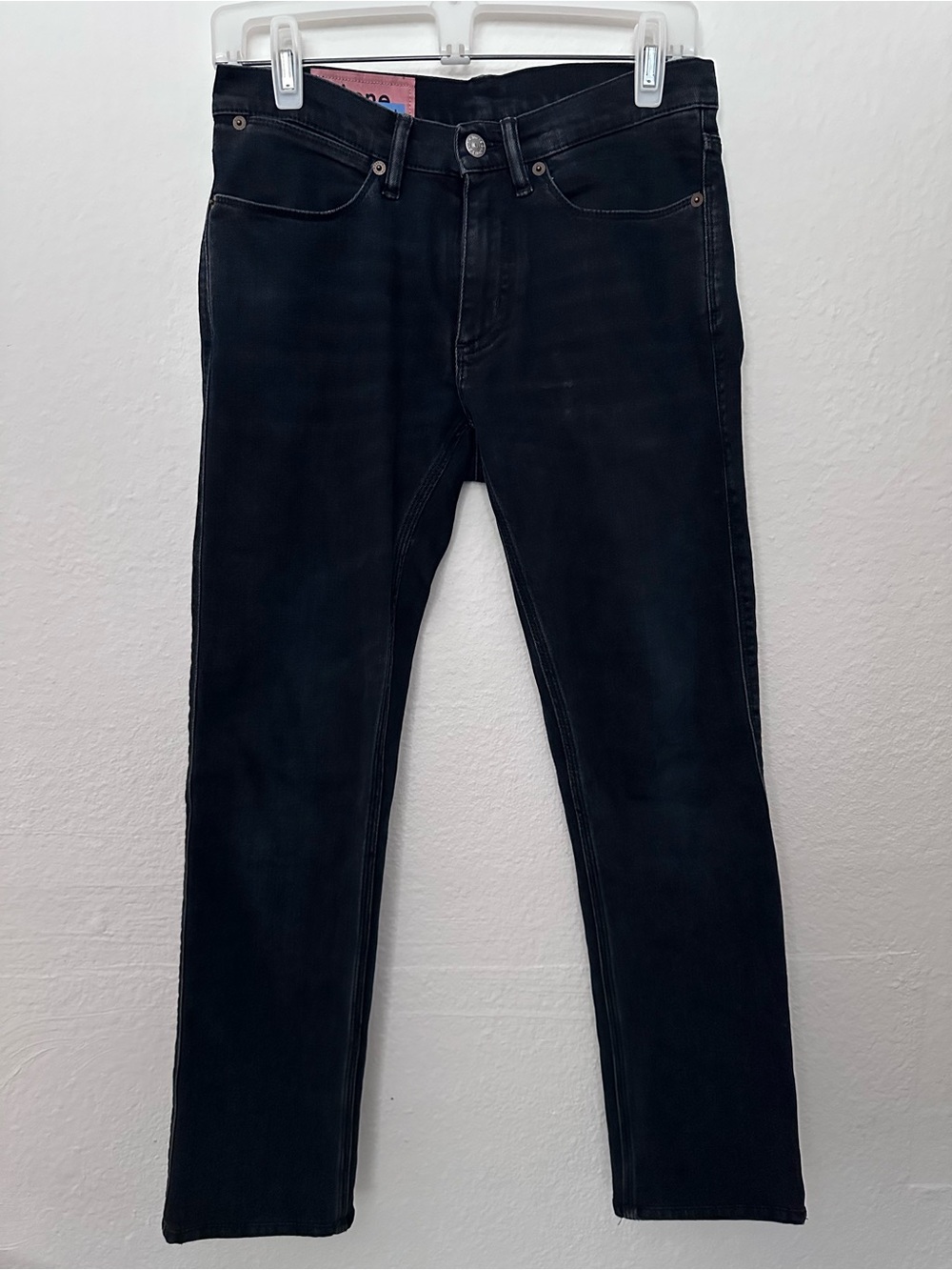 Acne Studios Blå Konst Max Blue Black Skinny Jeans 28x32 Made in Italy